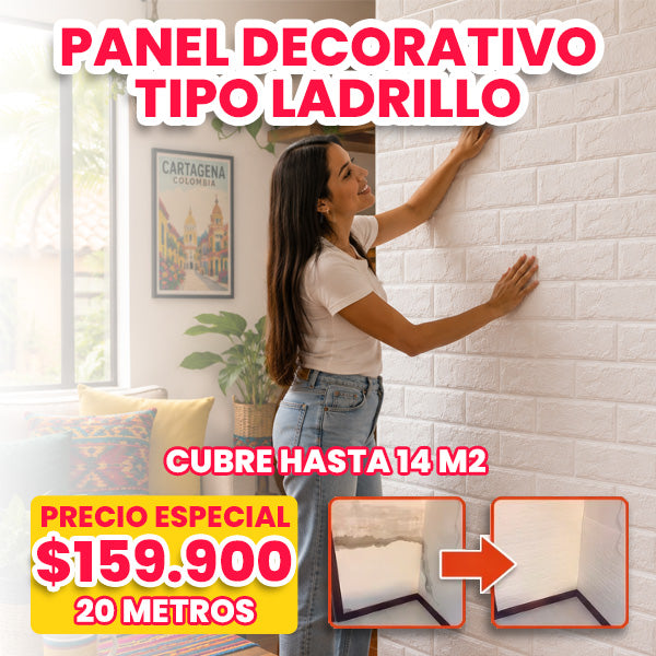 20 METROS DE PLIEGO 3D EFECTO LADRILLO + ENVÍO GRATIS