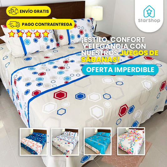 Súper combo juegos de sábanas x2 - x3 unidades 🌟 ¡OFERTA IMPERDIBLE! 🌟