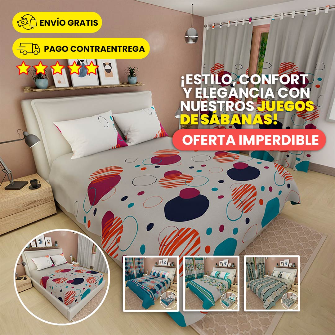 Juego de Sábanas - PAGA 2 LLEVA 3 🌟 ¡OFERTA IMPERDIBLE! 🌟