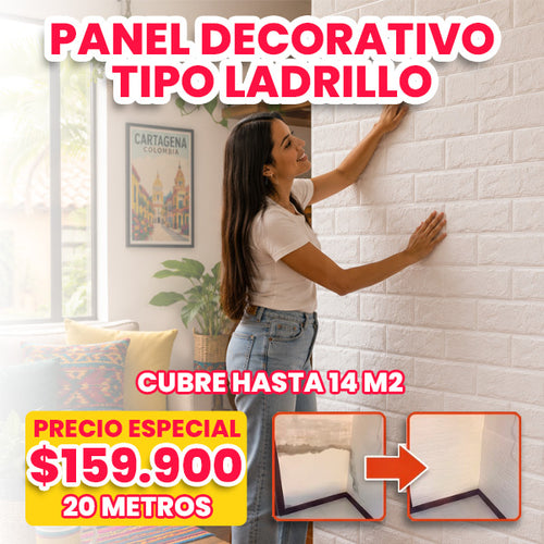 20 METROS DE PLIEGO 3D EFECTO LADRILLO + ENVÍO GRATIS