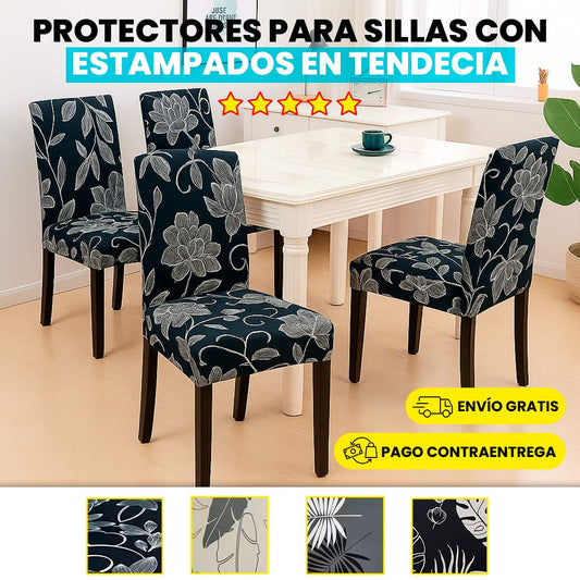 FORROS PARA SILLAS DE COMEDOR ESTAMPADOS + ENVÍO GRATIS